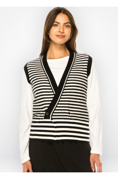 Black & White Rhythm Knit Vest