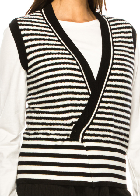 Black & White Rhythm Knit Vest