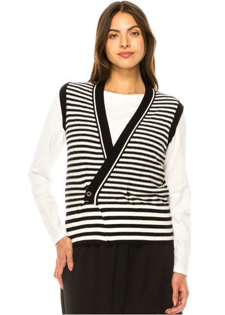 Black & White Rhythm Knit Vest
