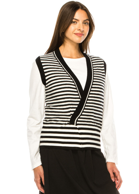 Black & White Rhythm Knit Vest
