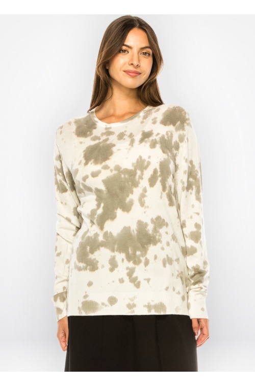 Taupe Tones Abstract Knit Sweater