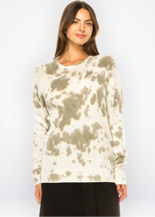 Taupe Tones Abstract Knit Sweater