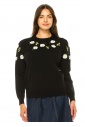 Blossoming Elegance Black Knit Sweater