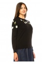Blossoming Elegance Black Knit Sweater