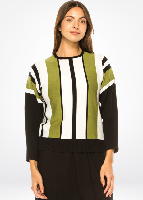 Lime Light Geometric Knit Top