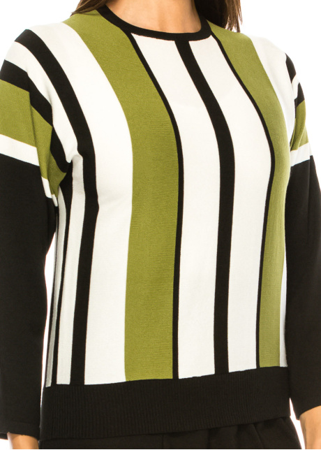 Lime Light Geometric Knit Top