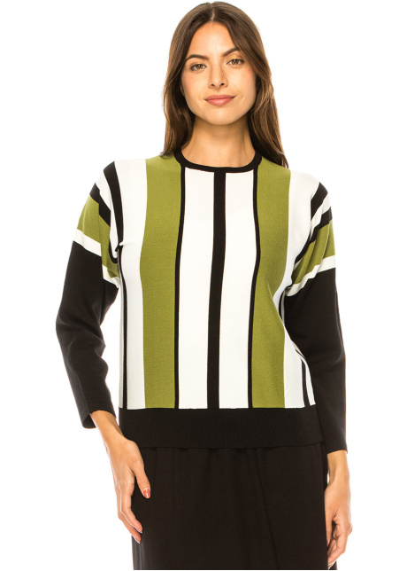 Lime Light Geometric Knit Top