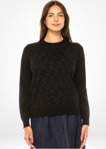 Noir Glitz Patterned Sweater