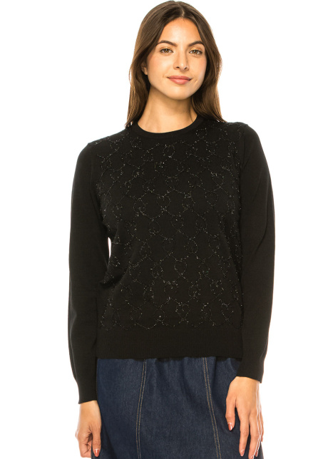 Noir Glitz Patterned Sweater