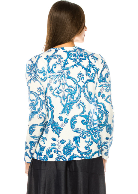 Azure Elegance Porcelain Print Sweater