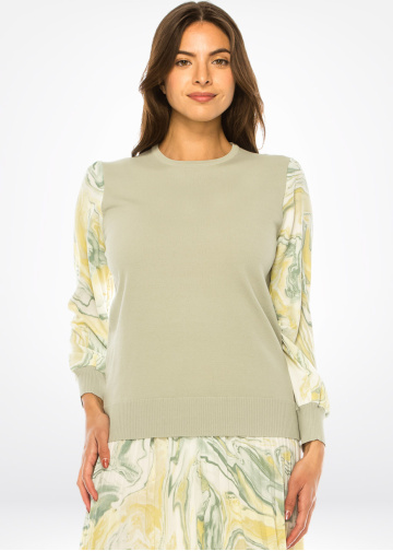 Mint Marble Elegance Knit Sweater