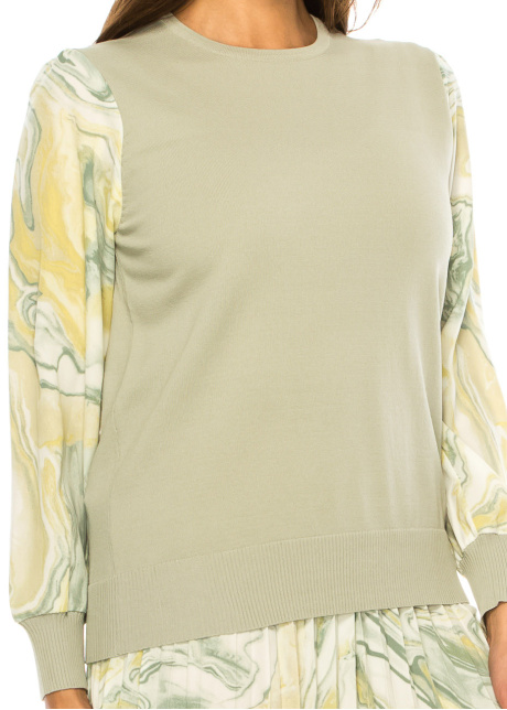 Mint Marble Elegance Knit Sweater