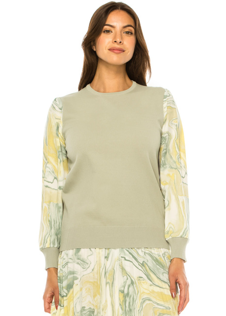 Mint Marble Elegance Knit Sweater
