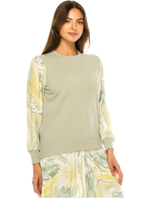 Mint Marble Elegance Knit Sweater