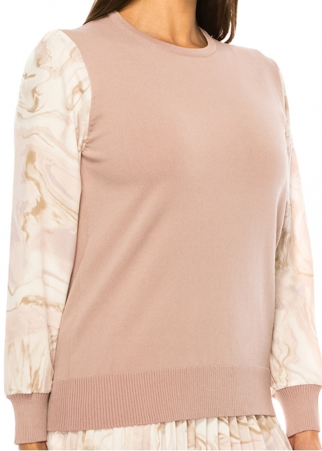 Petal Softness Knit with Abstract Sleeve Detail
