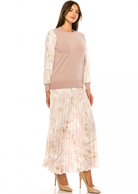 Petal Softness Knit with Abstract Sleeve Detail