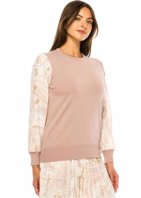 Petal Softness Knit with Abstract Sleeve Detail