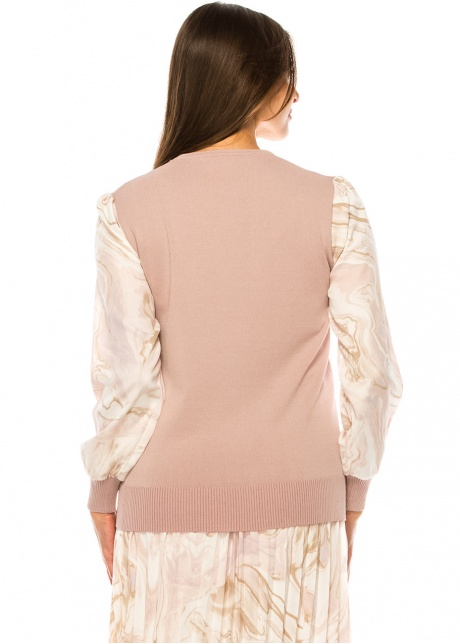 Petal Softness Knit with Abstract Sleeve Detail