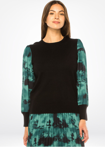 Deep Forest Dreams Black and Green Sweater