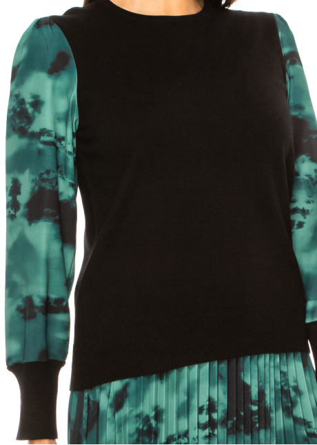 Deep Forest Dreams Black and Green Sweater