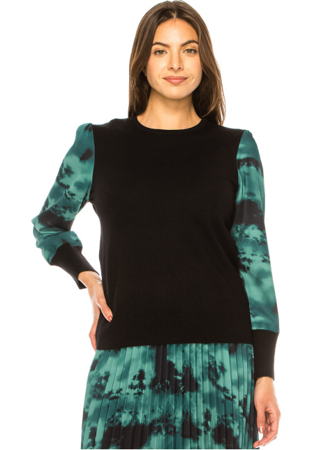 Deep Forest Dreams Black and Green Sweater