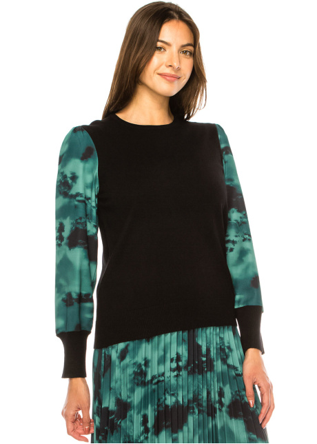 Deep Forest Dreams Black and Green Sweater