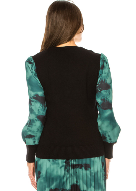 Deep Forest Dreams Black and Green Sweater