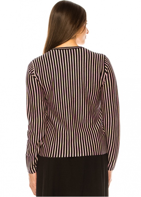 Striped Pink & Black Knit Top
