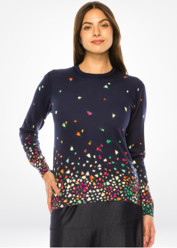 Midnight Mosaic Colorful Knit Top