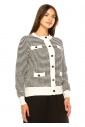 Contrast Charm Knit Cardigan with Pockets