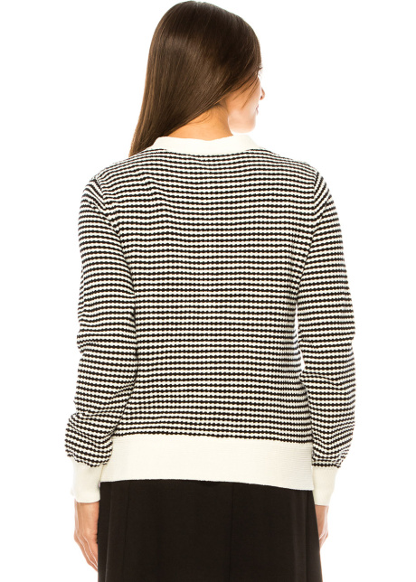 Contrast Charm Knit Cardigan with Pockets