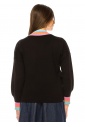 Rainbow Accent V-Neck Black Sweater