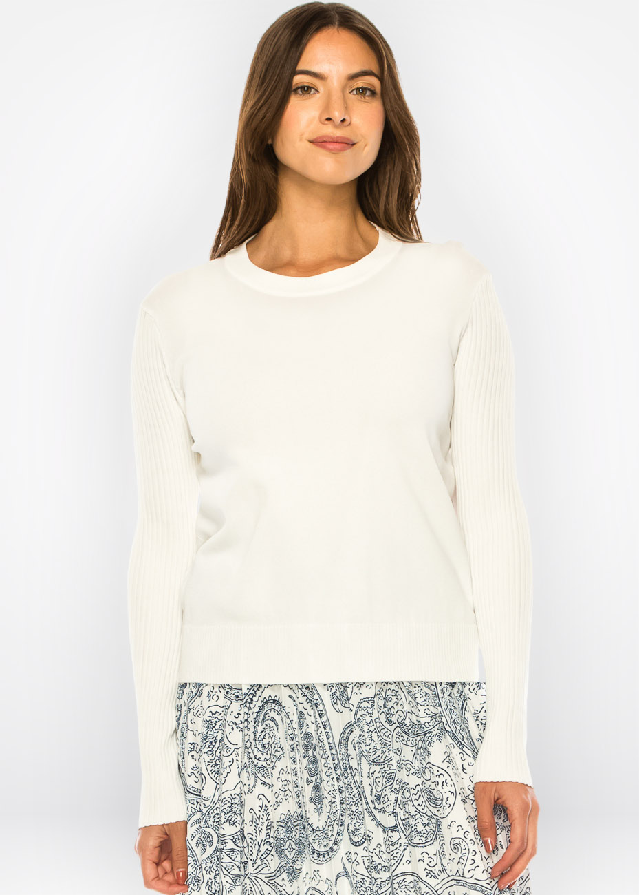Pure Elegance Button-Trim Sweater
