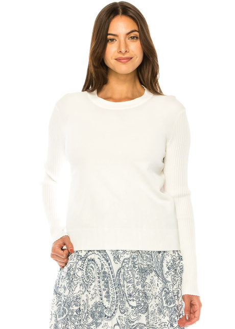 Pure Elegance Button-Trim Sweater