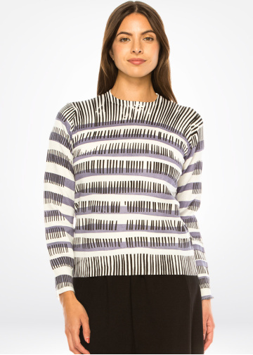 Lavender Lines Striped Knit Sweater