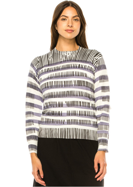 Lavender Lines Striped Knit Sweater