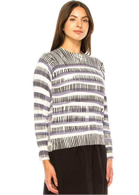 Lavender Lines Striped Knit Sweater
