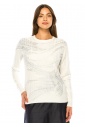 Abstract Art White Knit Pullover