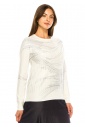 Abstract Art White Knit Pullover