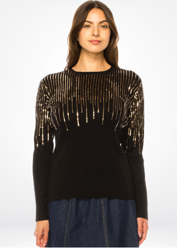 Classic Black Sparkle Sweater