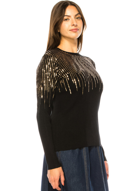 Classic Black Sparkle Sweater