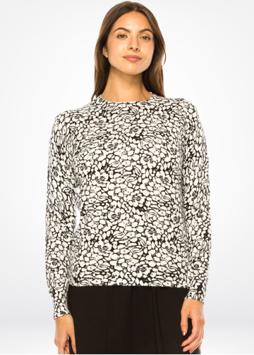 Black & White Floral Dream Knit Top