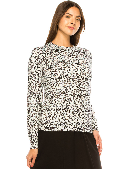 Black & White Floral Dream Knit Top