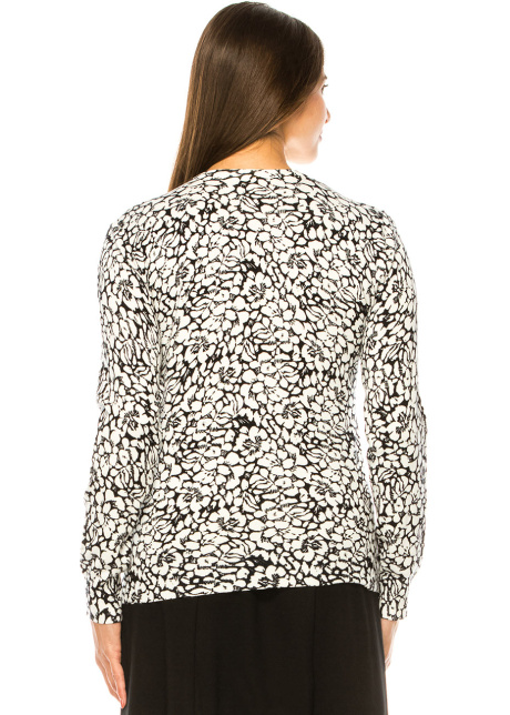 Black & White Floral Dream Knit Top