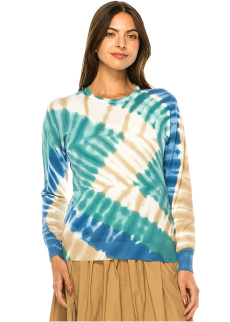 Seascape Serenity Tie-Dye Pullover