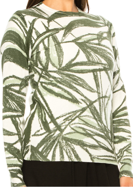 Green Leaf Illusion Knit Top