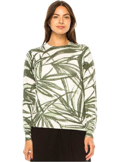 Green Leaf Illusion Knit Top