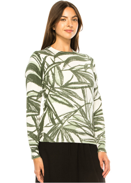 Green Leaf Illusion Knit Top