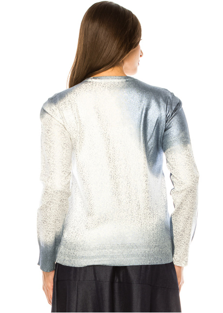 Silver Shimmer Gradient Knit Sweater