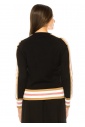 Pink Accented Black Knit Top